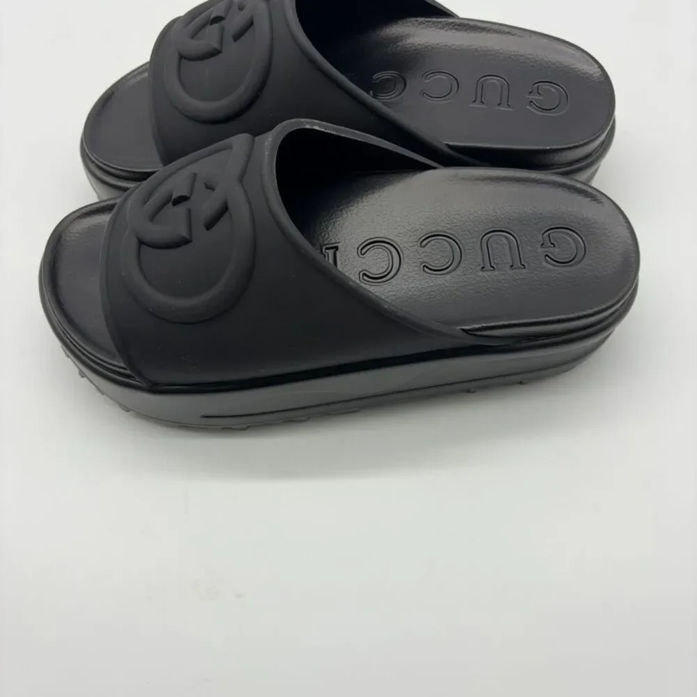Gucci Women‘s Black interlock G Platform Sandals - Picture 3 of 4